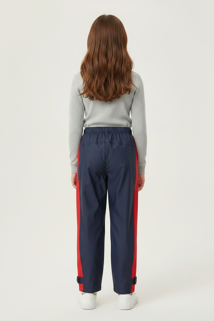 Pantalon De Pluie Bleu Marine Rouge Imperméable Enfant - Polyester - vue 2