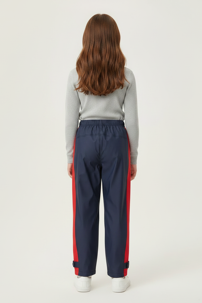 Pantalon De Pluie Bleu Marine Rouge Imperméable Enfant - Polyester - vue 2