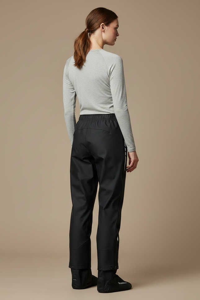 Pantalon De Pluie Noir Imperméable Sportif Réfléchissant Femme - Polyester - vue 2