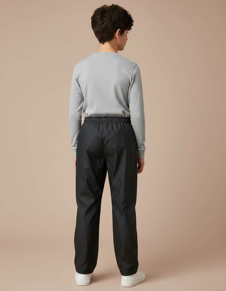 Pantalon De Pluie Noir Imperméable Unisexe Coupe Droite - Polyester - vue 2