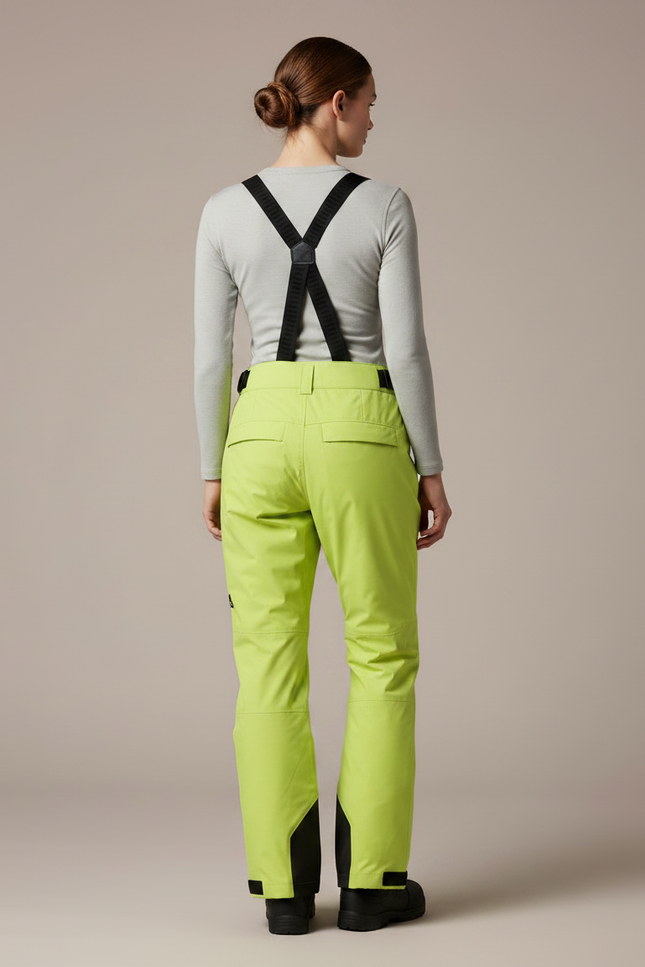 Pantalon De Pluie Vert Citron Imperméable Bretelles Amovibles Femme - Polyester - vue 2