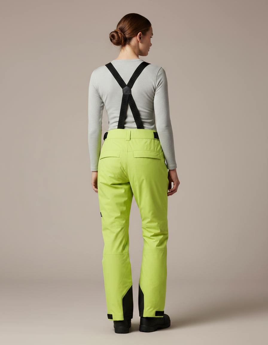 Pantalon De Pluie Vert Citron Imperméable Bretelles Amovibles Femme - Polyester - vue 2