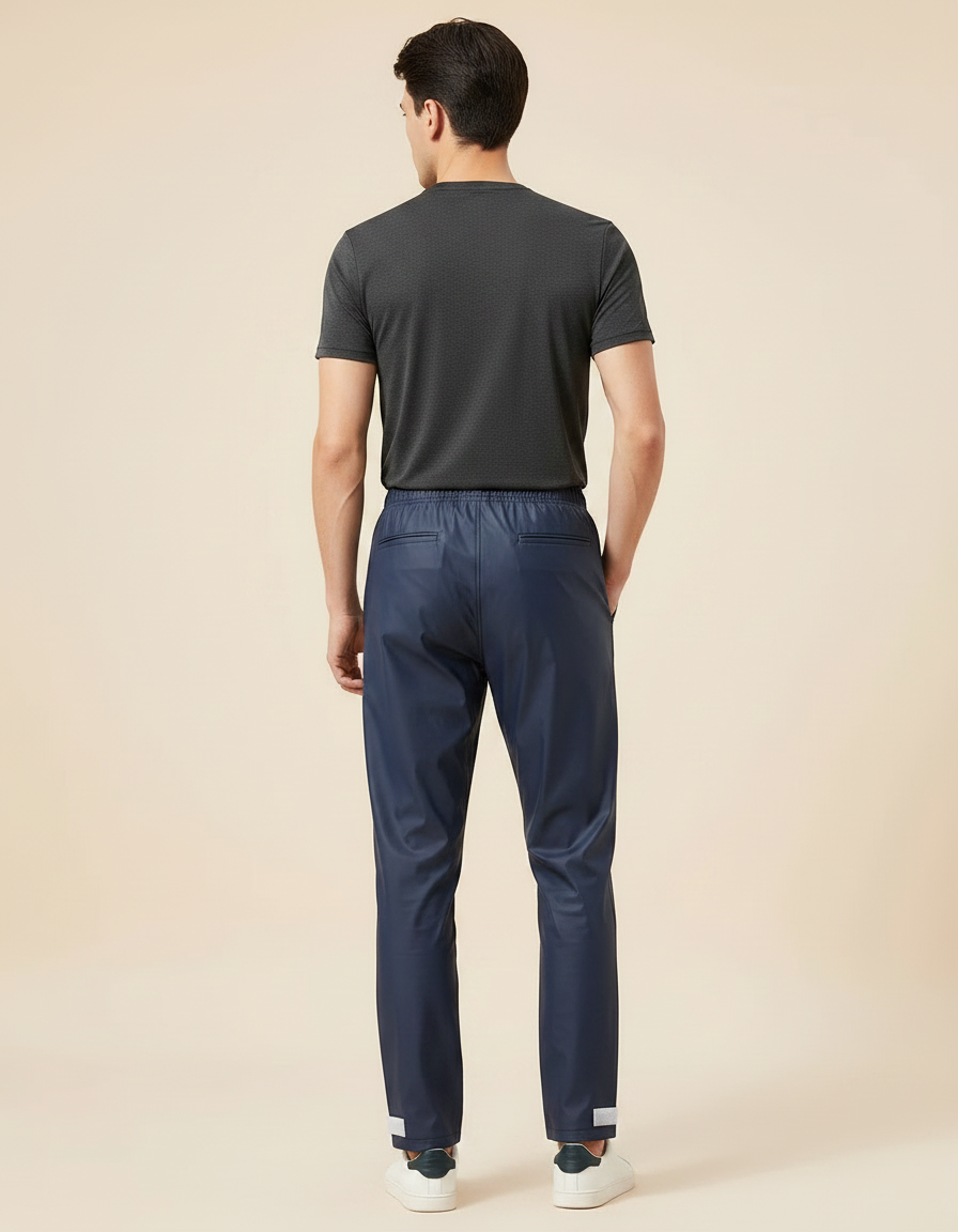 Pantalon De Pluie Bleu Marine Imperméable Homme Décontracté - Polyester - vue 2