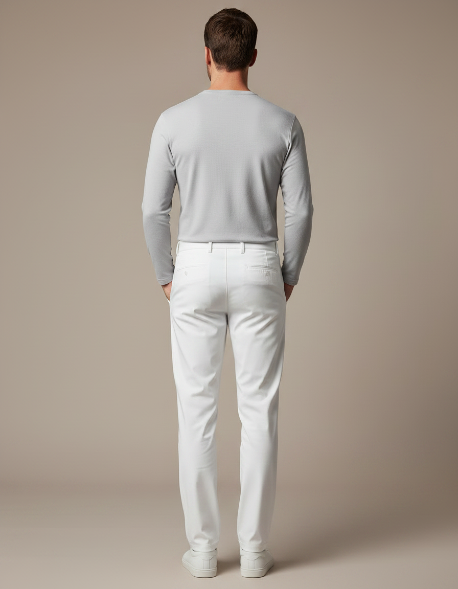 Pantalon De Pluie Blanc Homme Imperméable Décontracté Slim - Polyester - vue 2