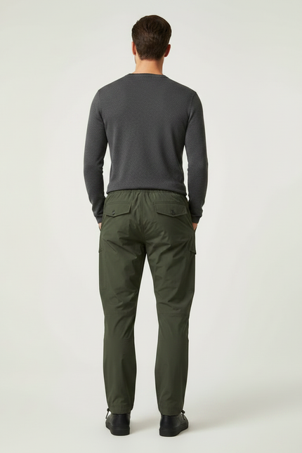 Pantalon De Pluie Vert Kaki Cargo Droit Homme - Polyester - vue 2