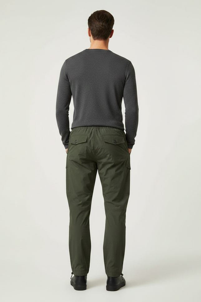 Pantalon De Pluie Vert Kaki Cargo Droit Homme - Polyester - vue 2