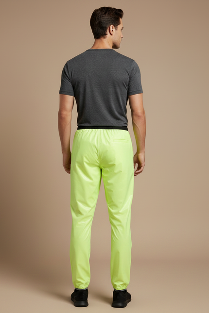 Pantalon De Pluie Jaune Fluo Imperméable Léger Sportif Homme - Polyester - vue 2