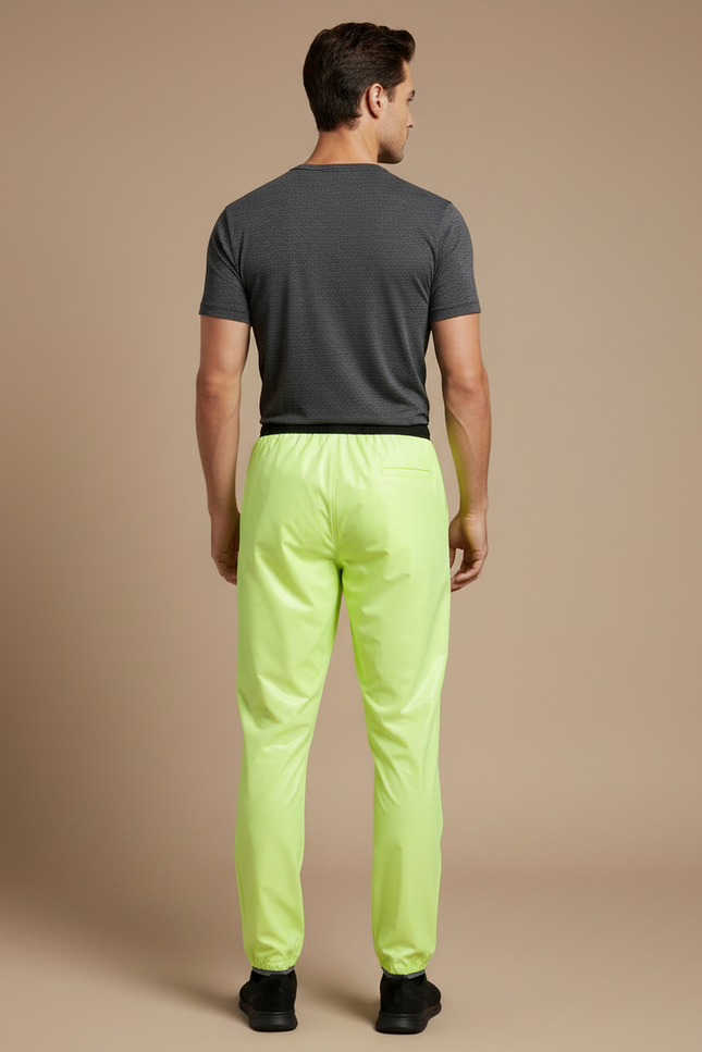 Pantalon De Pluie Jaune Fluo Imperméable Léger Sportif Homme - Polyester - vue 2