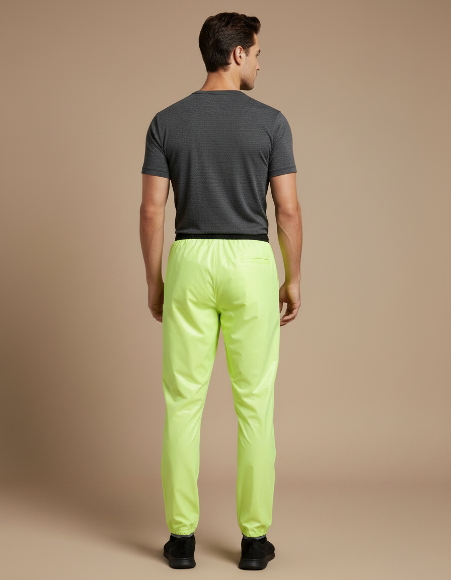 Pantalon De Pluie Jaune Fluo Imperméable Léger Sportif Homme - Polyester - vue 2