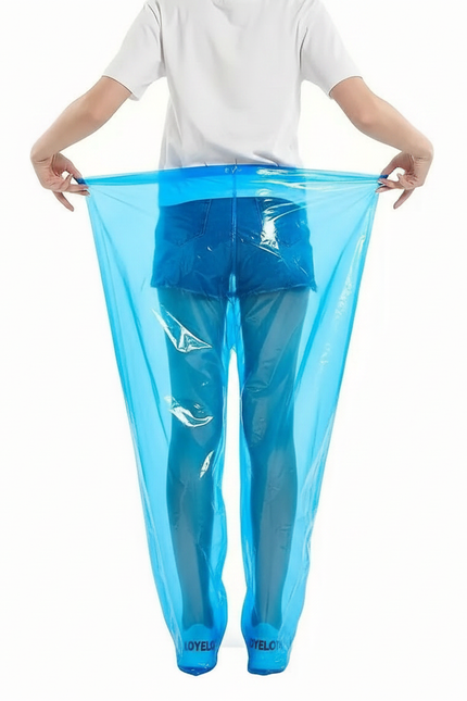 Pantalon De Pluie Transparent Bleu Imperméable Jetable Léger - Polyester