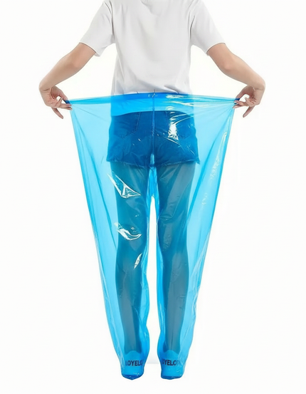 Pantalon De Pluie Transparent Bleu Imperméable Jetable Léger - Polyester