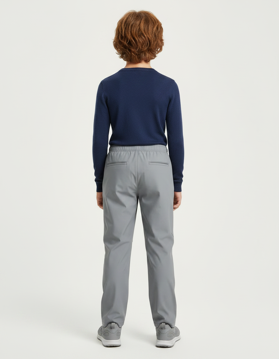 Pantalon De Pluie Gris Imperméable Enfant Élastiqué - Polyester - vue 2