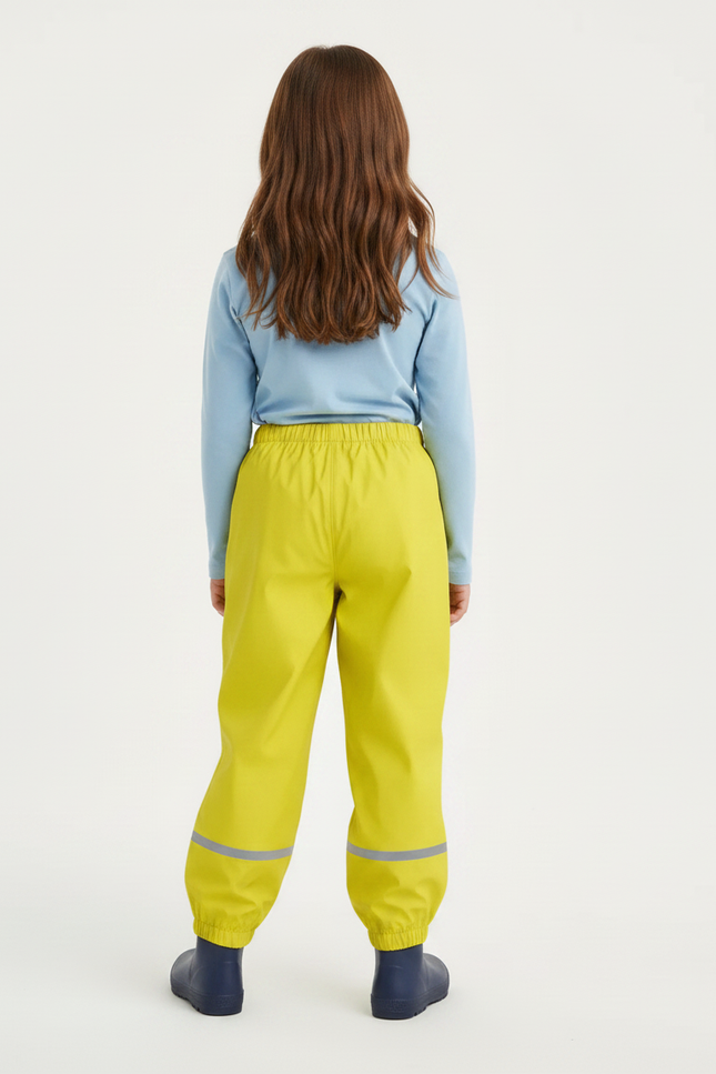 Pantalon De Pluie Jaune Réfléchissant Imperméable Enfant Élastique - Polyester - vue 2