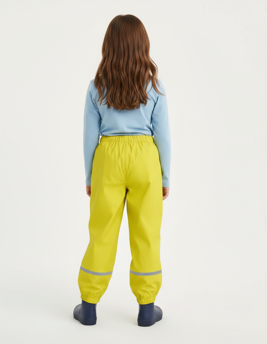 Pantalon De Pluie Jaune Réfléchissant Imperméable Enfant Élastique - Polyester - vue 2