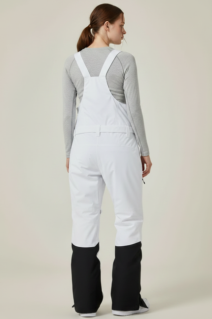 Pantalon De Pluie Blanc Noir Bretelles Ample Imperméable Unisexe - Polyester - vue 2