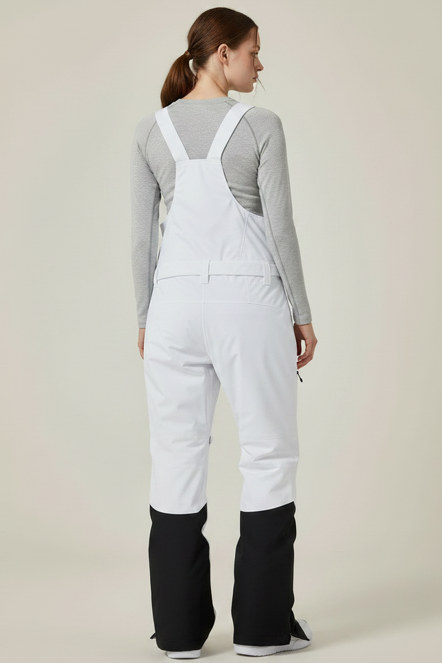 Pantalon De Pluie Blanc Noir Bretelles Ample Imperméable Unisexe - Polyester - vue 2