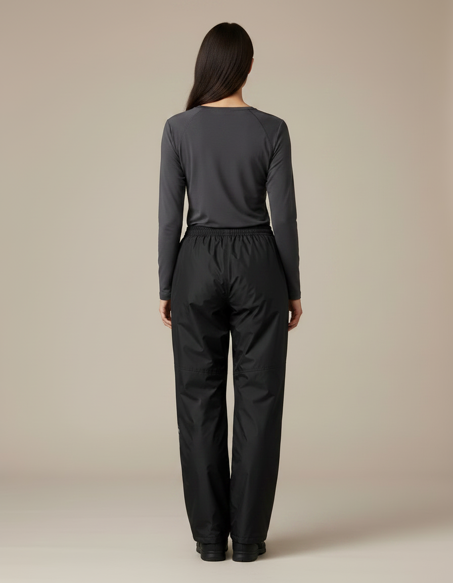 Pantalon De Pluie Noir Imperméable Ample Réfléchissant Femme - Polyester - vue 2