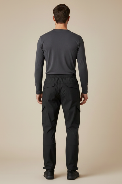 Pantalon De Pluie Noir Cargo Imperméable Homme Sport - Polyester - vue 2