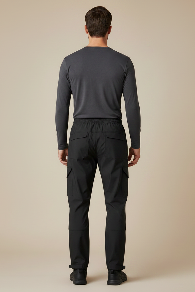 Pantalon De Pluie Noir Cargo Imperméable Homme Sport - Polyester - vue 2