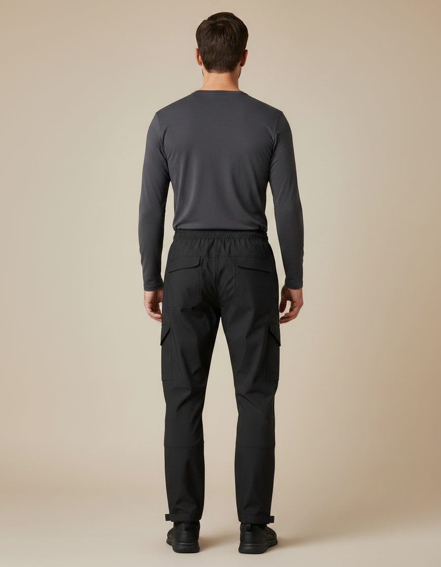 Pantalon De Pluie Noir Cargo Imperméable Homme Sport - Polyester - vue 2