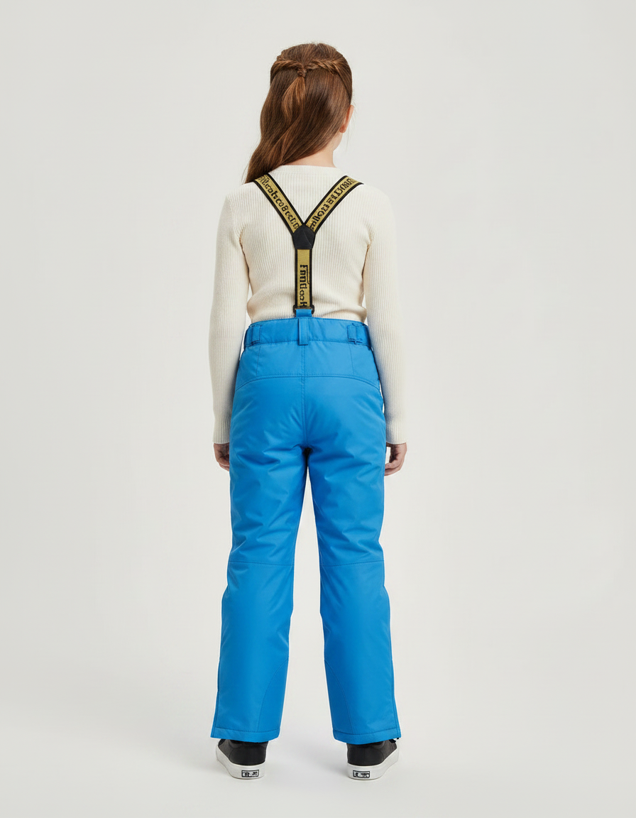 Pantalon De Pluie Bleu Imperméable Bretelles Réglables Enfant - Polyester - vue 2