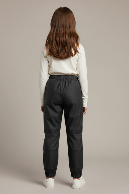 Pantalon De Pluie Noir Enfant Impermémeable Coupe Droite - Polyester - vue 2