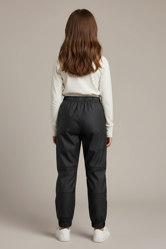Pantalon De Pluie Noir Enfant Impermémeable Coupe Droite - Polyester - vue 2
