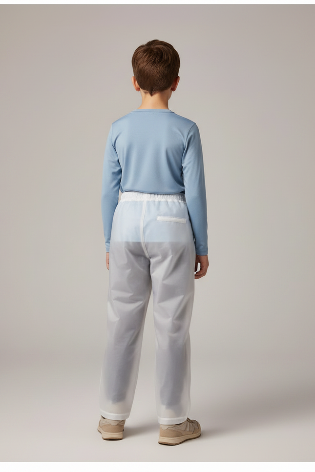 Pantalon De Pluie Transparent Léger Imperméable Enfant - Blanc Polyester - vue 2