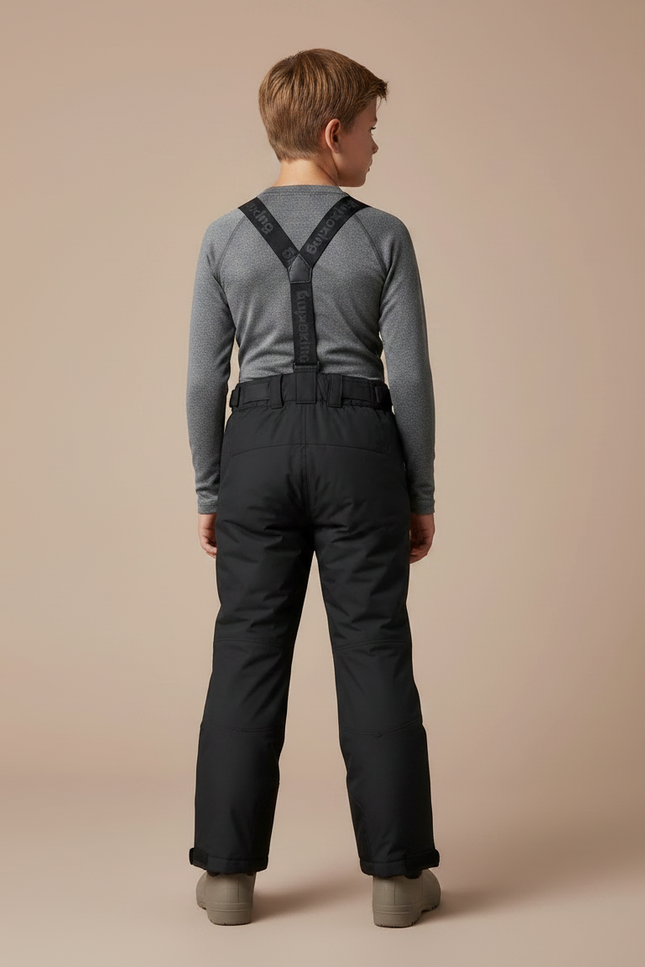 Pantalon De Pluie Noir Bretelles Imperméable Enfant Hiver - Polyester - vue 2