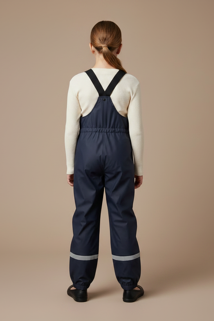Pantalon De Pluie Marine Imperméable Salopette Réfléchissante Enfant - Polyester - vue 2