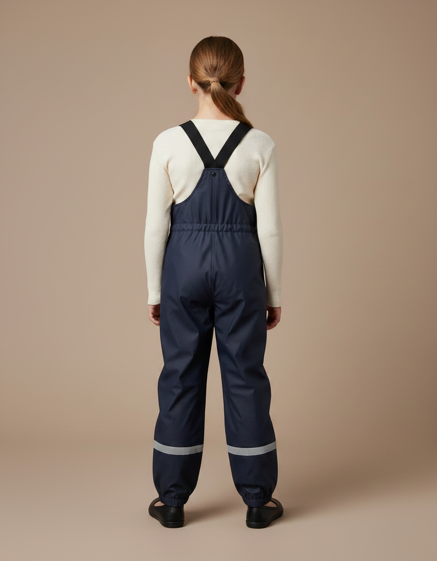 Pantalon De Pluie Marine Imperméable Salopette Réfléchissante Enfant - Polyester - vue 2