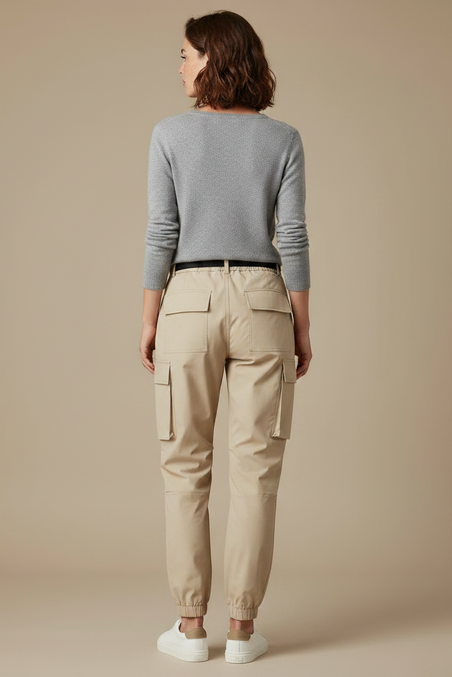 Pantalon De Pluie Beige Cargo Élastique Femme Sportif - Polyester - vue 2