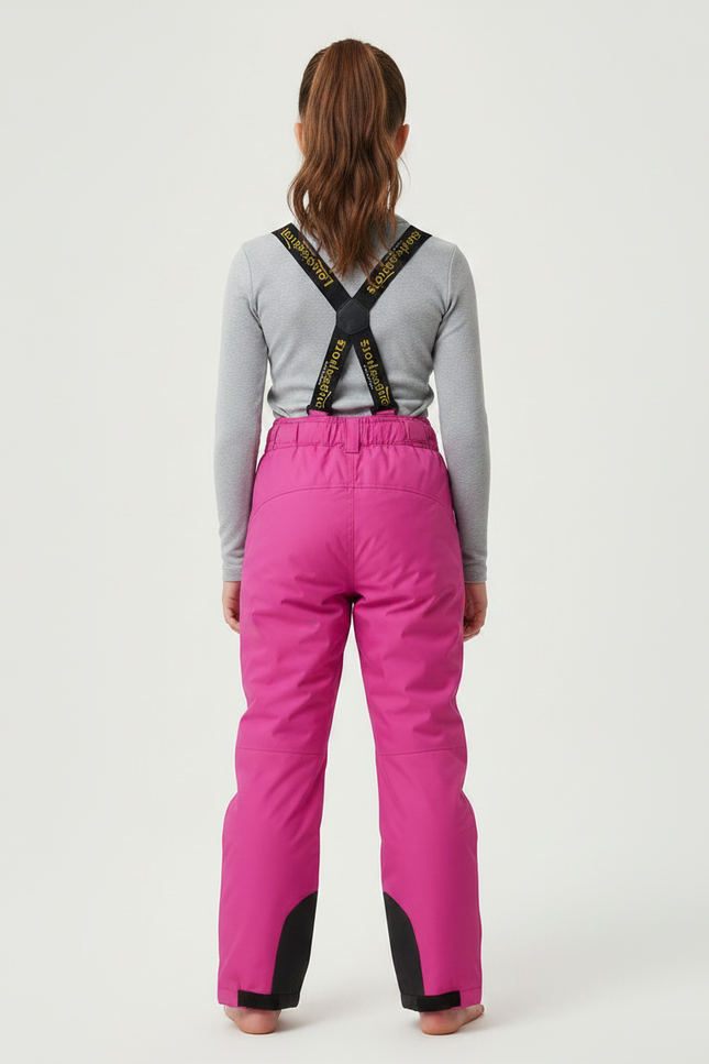Pantalon De Pluie Rose Vif Imperméable Bretelles Réglables Enfant - Polyester - vue 2