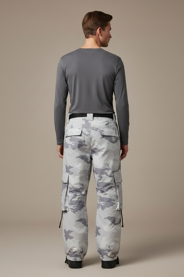 Pantalon De Pluie Camouflage Gris Imperméable Cargo Ample Homme - Polyester - vue 2