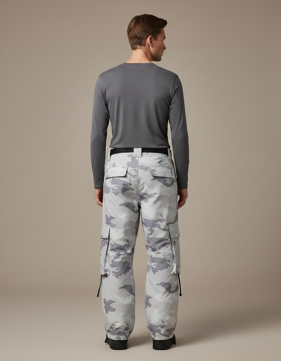 Pantalon De Pluie Camouflage Gris Imperméable Cargo Ample Homme - Polyester - vue 2