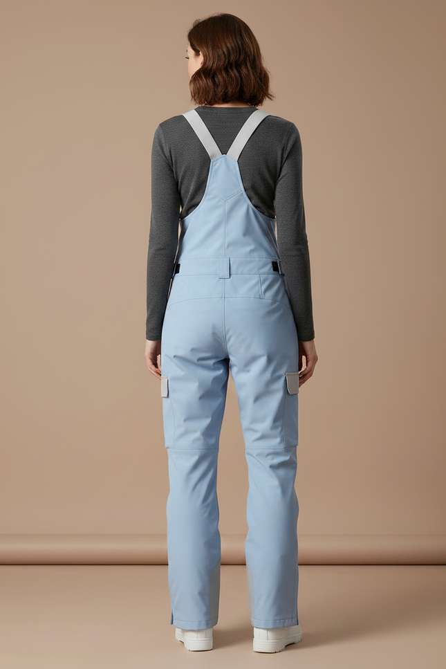 Pantalon De Pluie Bleu Clair Bretelles Imperméable Cargo Femme - Polyester - vue 2