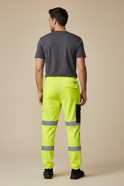 Pantalon De Pluie Jaune Fluo Réfléchissant Cargo Homme - Polyester - vue 2