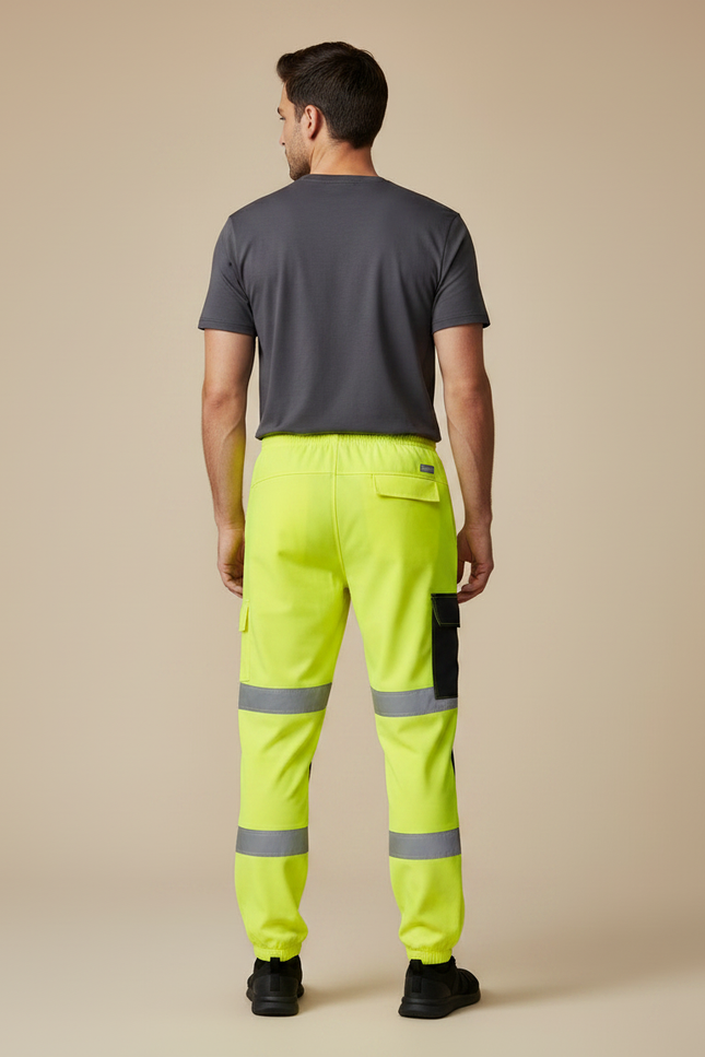 Pantalon De Pluie Jaune Fluo Réfléchissant Cargo Homme - Polyester - vue 2