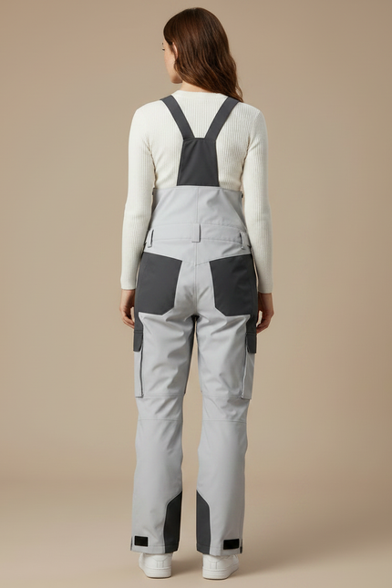 Pantalon De Pluie Gris Imperméable Bretelles Unisexe Ski - Polyester - vue 2