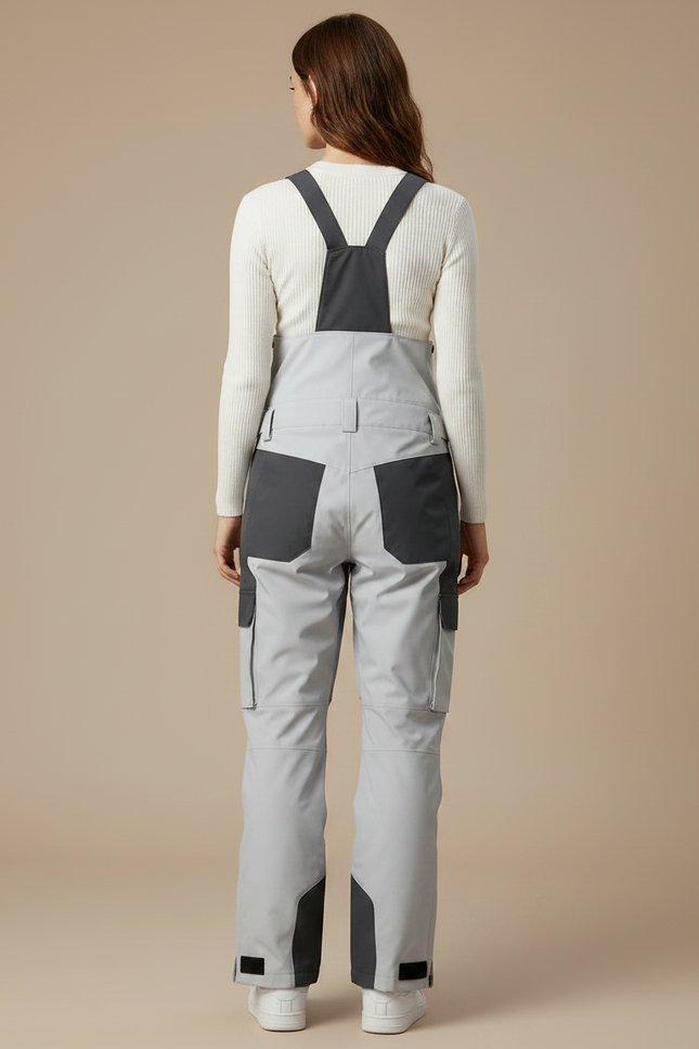 Pantalon De Pluie Gris Imperméable Bretelles Unisexe Ski - Polyester - vue 2