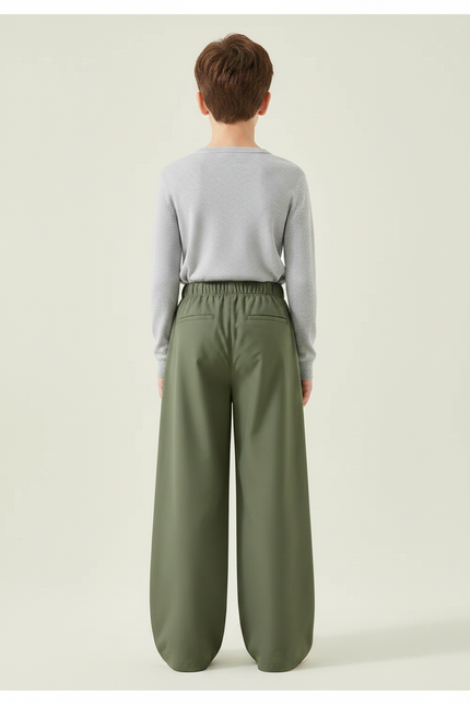 Pantalon De Pluie Vert Militaire Ample Imperméable Enfant - Kaki Polyester - vue 2