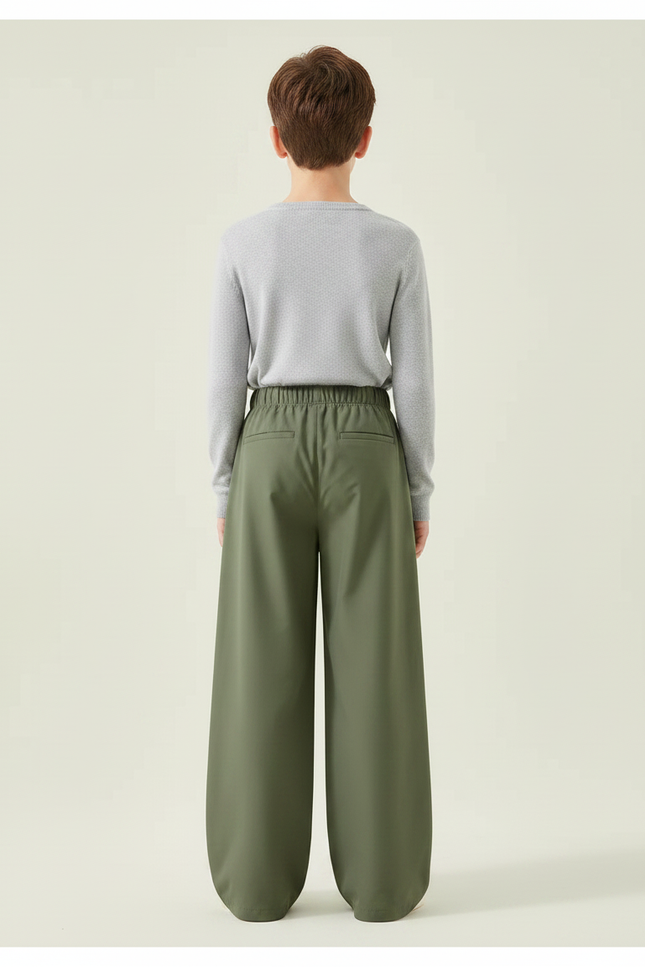 Pantalon De Pluie Vert Militaire Ample Imperméable Enfant - Kaki Polyester - vue 2
