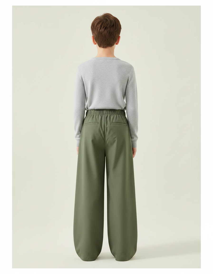 Pantalon De Pluie Vert Militaire Ample Imperméable Enfant - Kaki Polyester - vue 2