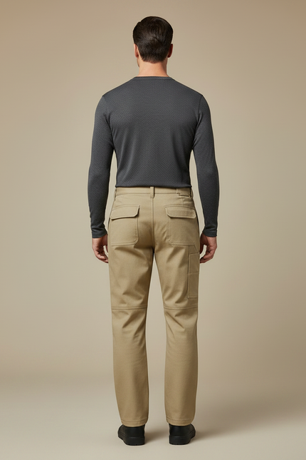 Pantalon De Pluie Beige Cargo Homme Décontracté - Toile - vue 2