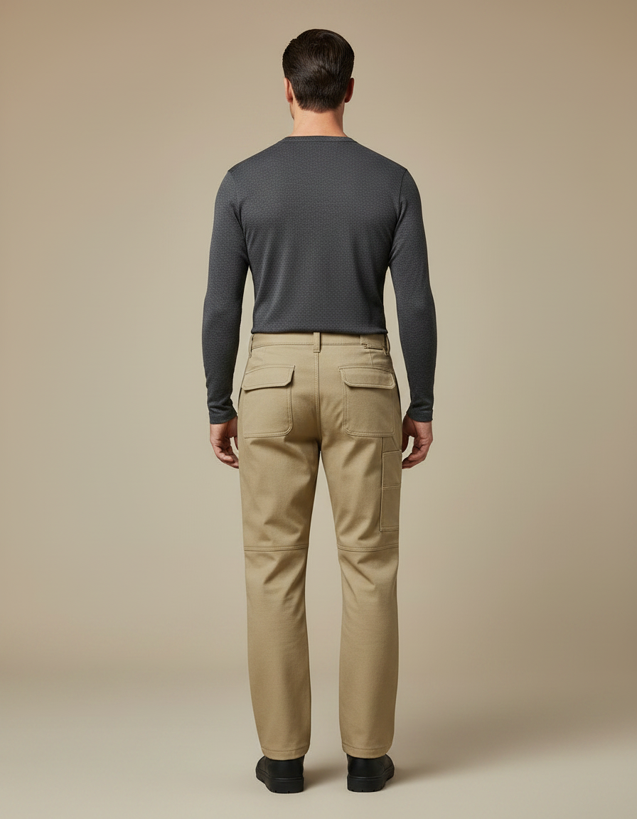 Pantalon De Pluie Beige Cargo Homme Décontracté - Toile - vue 2