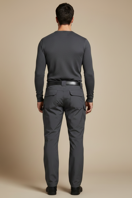 Pantalon De Pluie Gris Homme Cargo Coupe Droite Sport - Polyester - vue 2
