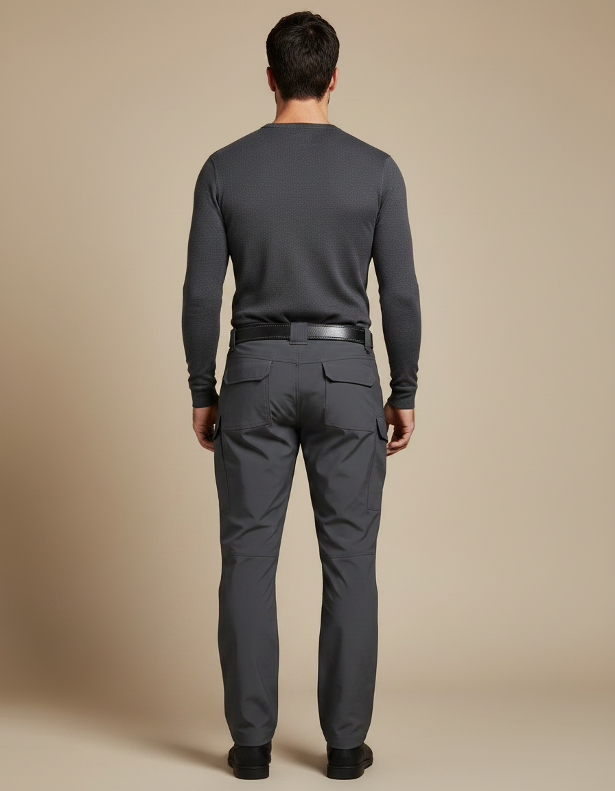 Pantalon De Pluie Gris Homme Cargo Coupe Droite Sport - Polyester - vue 2