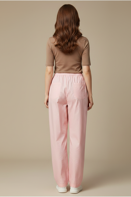 Pantalon De Pluie Rose Fluide Décontracté Léger Unisexe - Lin - vue 2
