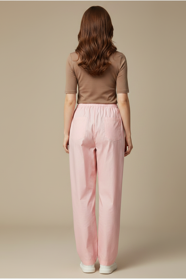 Pantalon De Pluie Rose Fluide Décontracté Léger Unisexe - Lin - vue 2