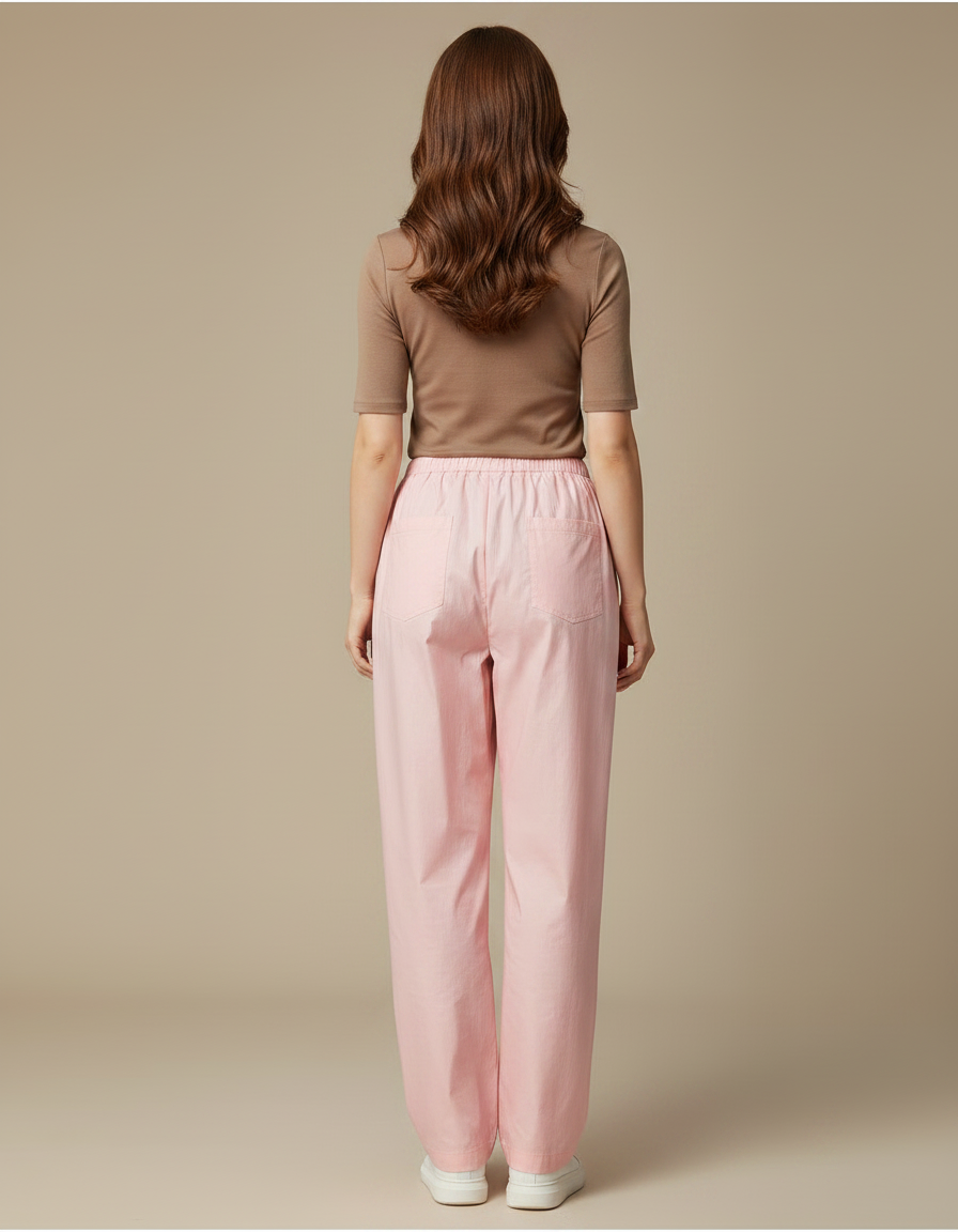 Pantalon De Pluie Rose Fluide Décontracté Léger Unisexe - Lin - vue 2